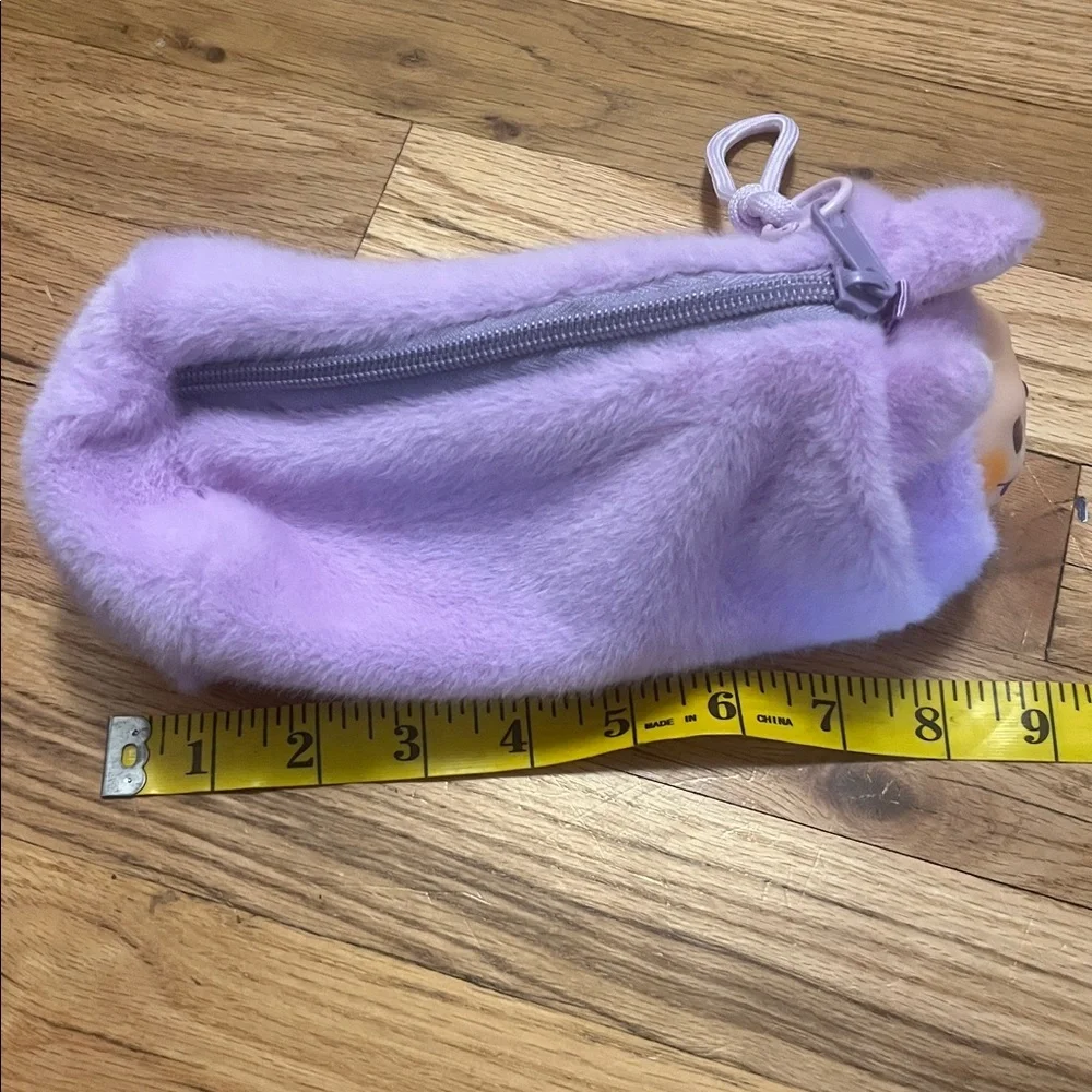 Labubu The Monsters Fluffy Purple Pencil Case/Wristlet - New